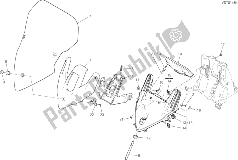 Todas as partes de Parabrisa do Ducati Multistrada 1200 S ABS 2017